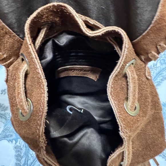 Brown Suede Fringe Bag